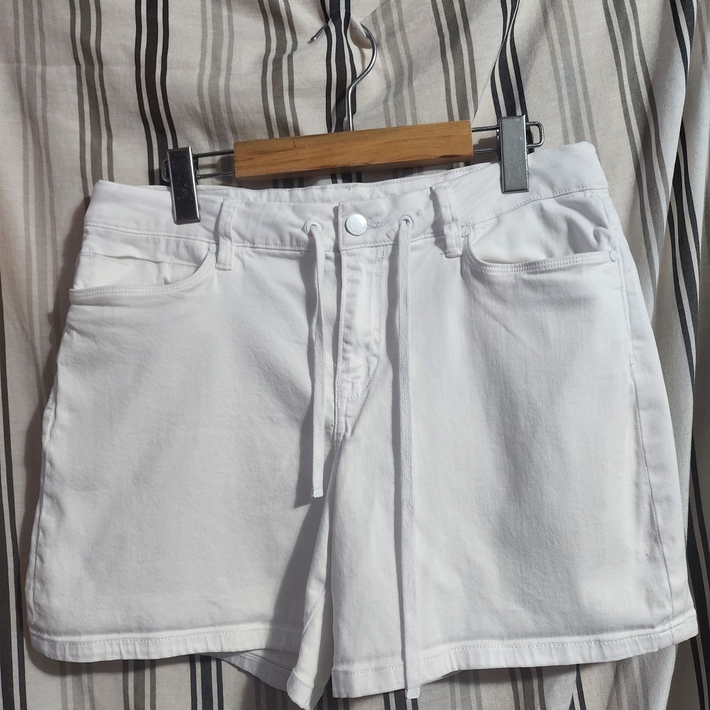 Calvin Klein Jeans White Denim Shorts with Drawstring, Size 30